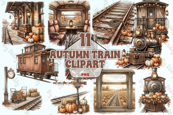Download Autumn Train Watercolor Clipart PNG - Watercolor clipart png Collection