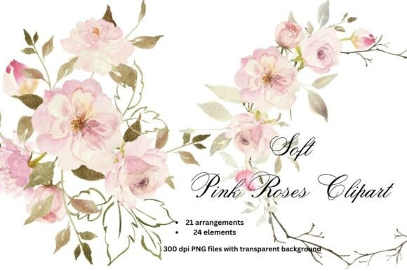 Download Soft Pink Roses Watercolor Clipart PNG - Watercolor clipart png Collection