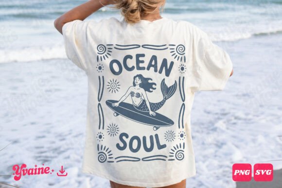 Download Retro Ocean Soul Mermaid Surf SVG PNG - Mermaid Collection