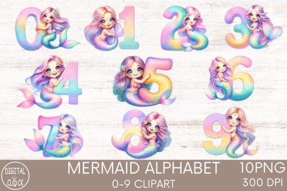 Download Mermaid Birthday Alphabet Clipart PNG - Mermaid Collection
