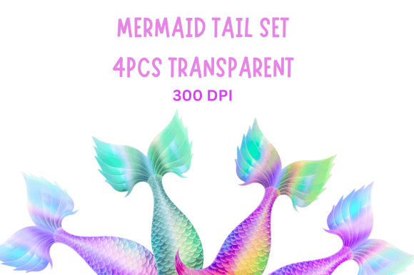 Download Mermaid Tail Set Glitter Set Watercolor - Mermaid Collection