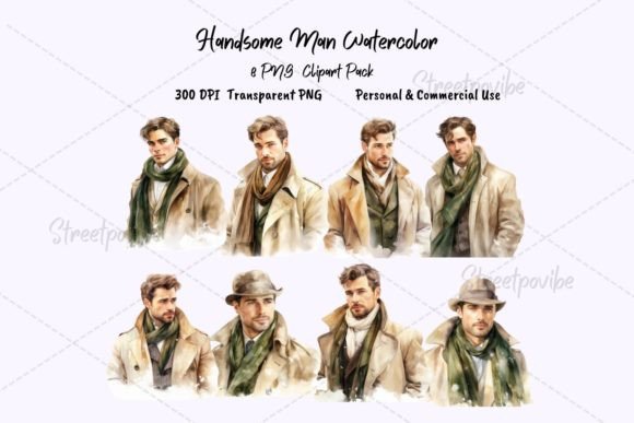 Download Winter Man Watercolor Clipart PNG Pack - Watercolor clipart png Collection