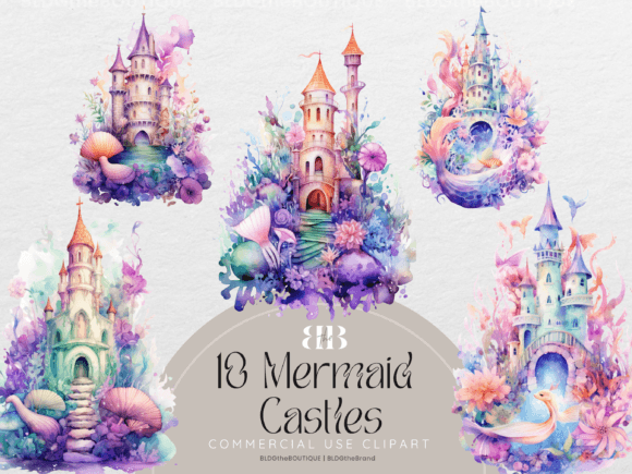 Download Under the Sea Mermaid Castle Clipart PNG - Premium Resources