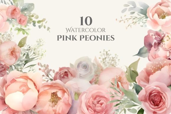 Download Pink Peonies Watercolor Flower Clipart - Peonies watercolor Collection