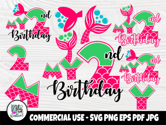 Download My Second Birthday SVG, Mermaid Birthday - Mermaid Collection