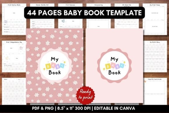 Download Printable Baby Book Template Bundle - Baby book Collection