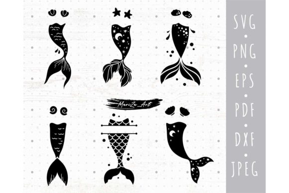 Download Mermaid Tail Monogram Frame SVG Bundle - Mermaid Collection