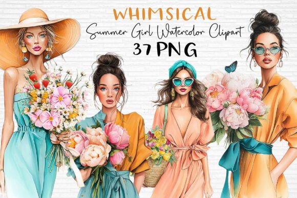 Download Summer Girl Watercolor Clipart PNG - Watercolor clipart png Collection