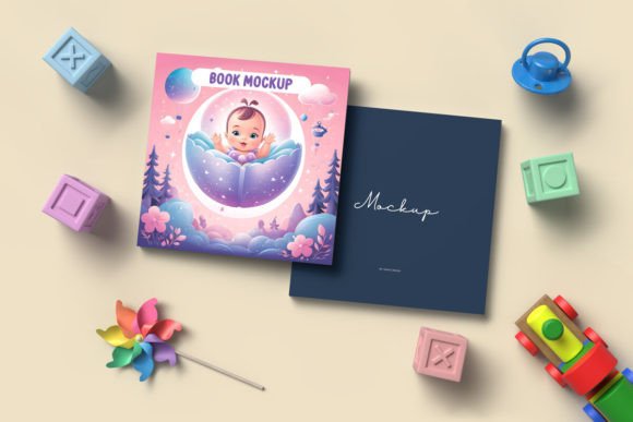 Download Adorable Baby Book Cover Mockup - Baby book Collection