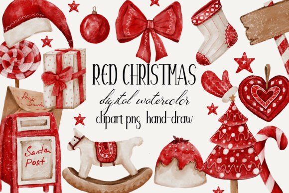 Download Red Christmas Watercolor Clipart Png - Watercolor clipart png Collection