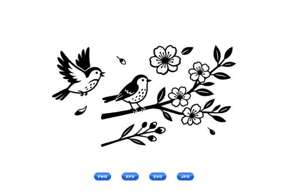 Download Spring Bird Floral Clipart - Spring bird Collection