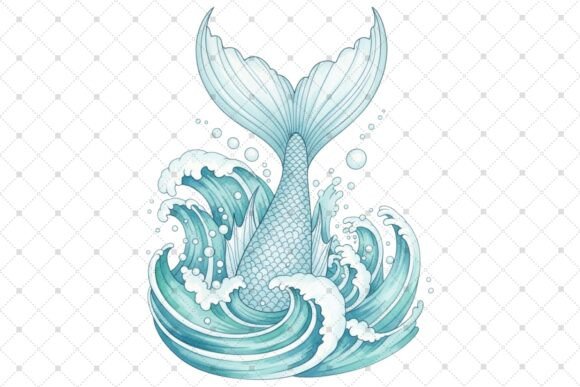 Download Mermaid Tail Emerging from Ocean Waves - Mermaid Collection