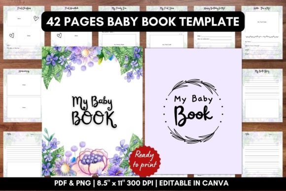 Download Printable Baby Book Template Bundle - Baby book Collection