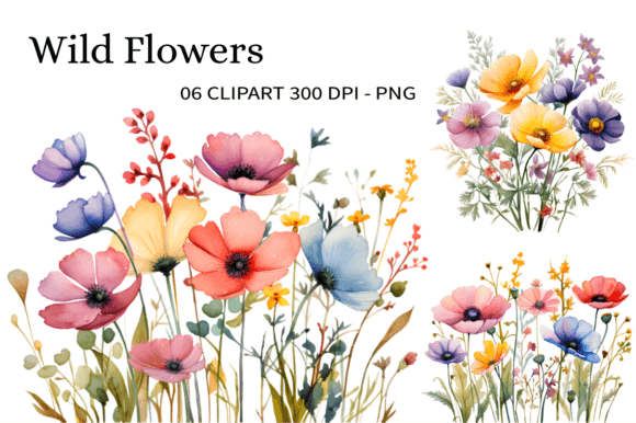 Download Wild Flowers Watercolor Clipart PNG - Premium Resources