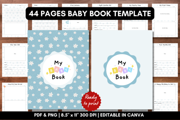 Download Printable Baby Book Template Bundle - Baby book Collection