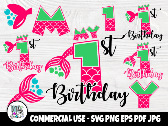 Download My First Birthday SVG, Mermaid Birthday - Mermaid Collection
