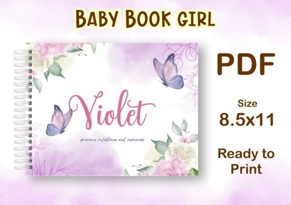 Download Baby Book Violet Butterfly - Baby book Collection