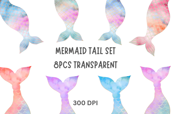 Download MERMAID TAIL CLIPART SET WATERCOLOR - Mermaid Collection