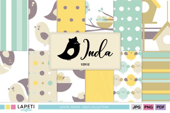 Download Spring Bird Digital Paper Pack 12x12 - Spring bird Collection