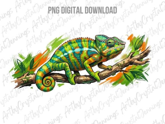 Download Chameleon Lizard Watercolor Clipart PNG - Premium Resources